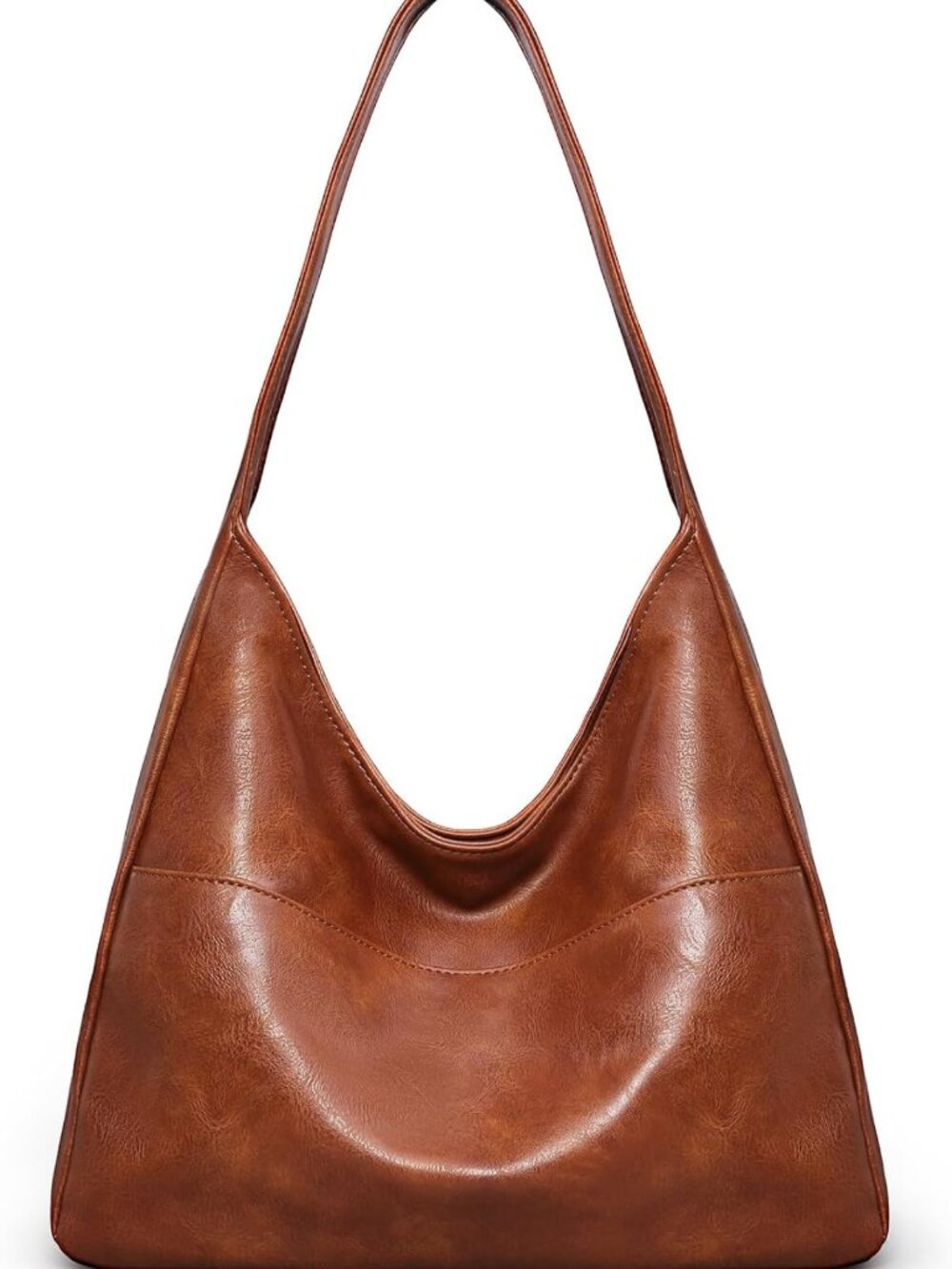 Stylish Leather Hobo Bag for Women | Soft Slouchy Tote, Fits 11" Tablet, Key